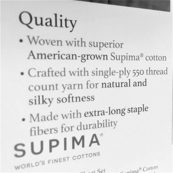 new WHITE Charter Club Damask Solid 550 TC 100% Supima Cotton Queen Sheet Set - Picture 2 of 7